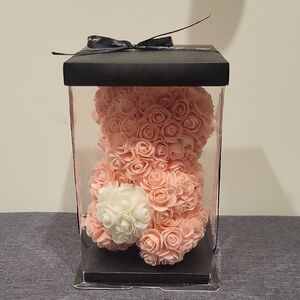 Pink and White Rose Teddy Bear
